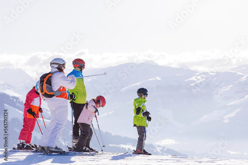 man and woman skiing and snowboarding in the mountains, ski reso