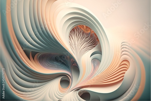  a computer generated image of a swirl of white and orange colors with a red center in the center of the image and a blue center in the middle of the image is a white circle. Generative AI