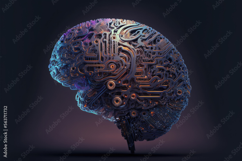 Human head made of cogs and circuits, concept image for artifical intelligence Human head made of cogs and circuits, concept image for artifical intelligence