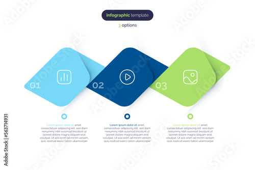 Vector infographic template composed of 3 elements
