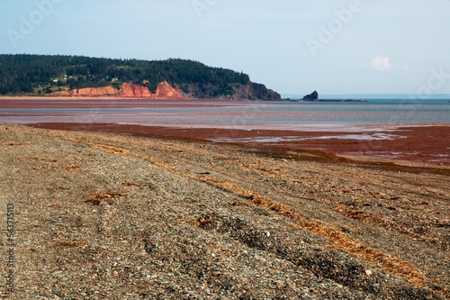 The Minas Basin at Sand Point beach, Nova Scotia, Canada. photo