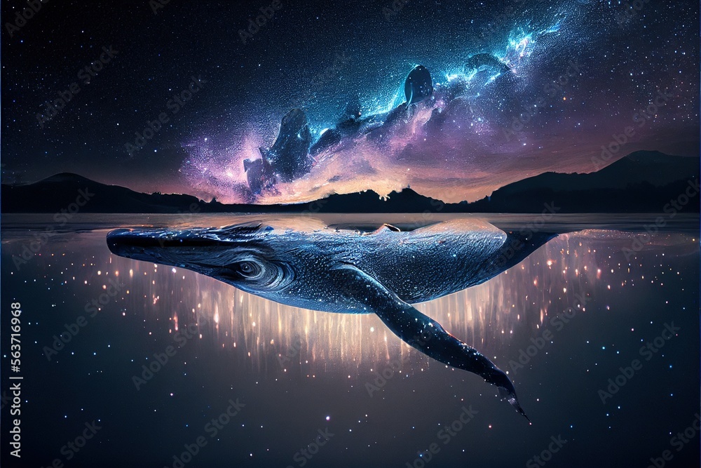 Whale Swimming in Space