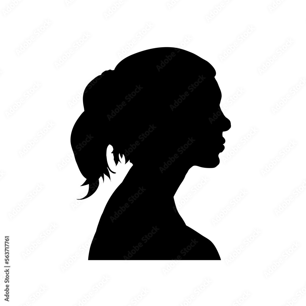  silhouette of a young woman's face in profile