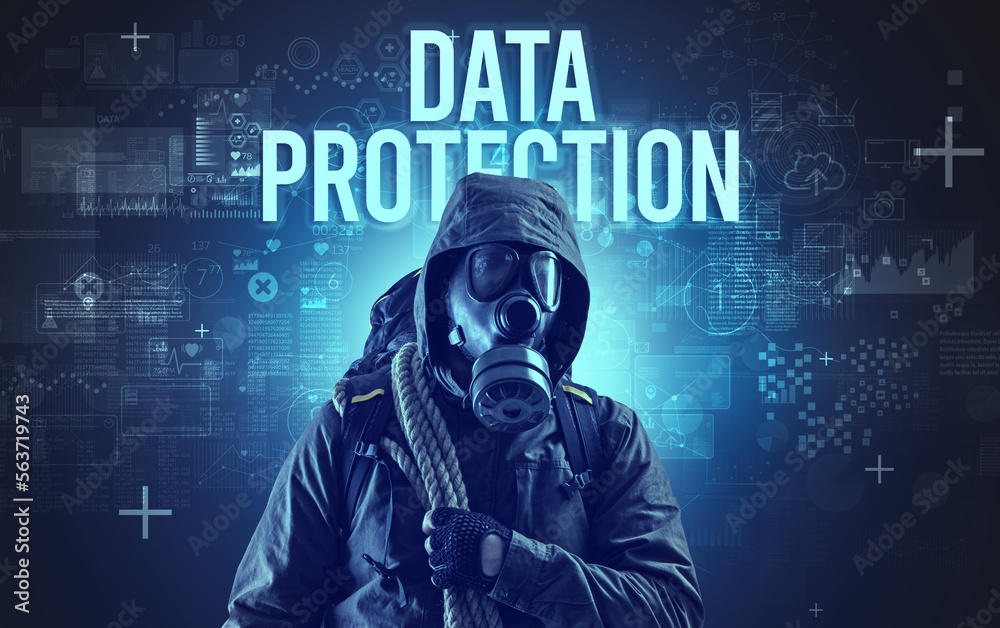 Faceless man with online security concept Faceless man with online security concept