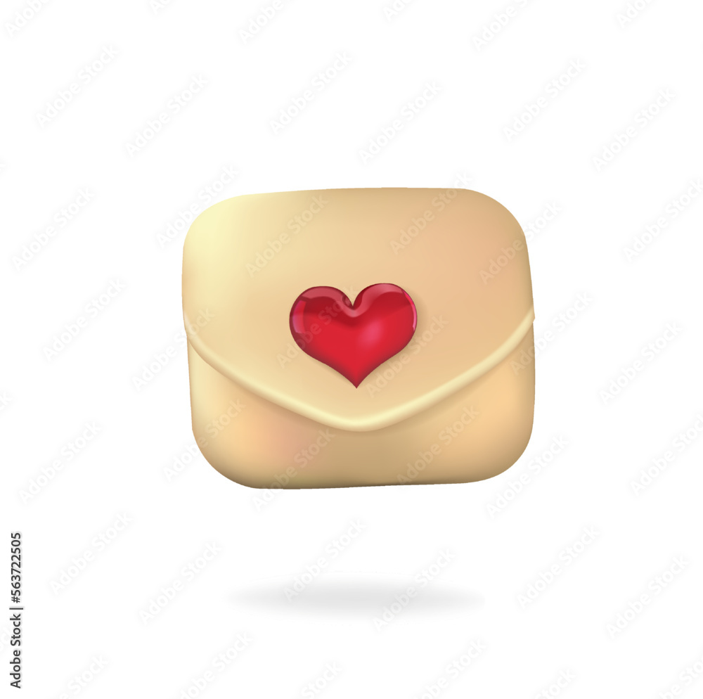 Closed golden envelope with a heart. Letter, sms, message with love. 3d vector in high resolution. Closed golden envelope with a heart. Letter, sms, message with love. 3d vector in high resolution.