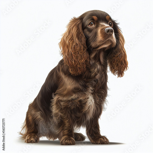Cocker Spaniel full body image with white background ultra realistic



