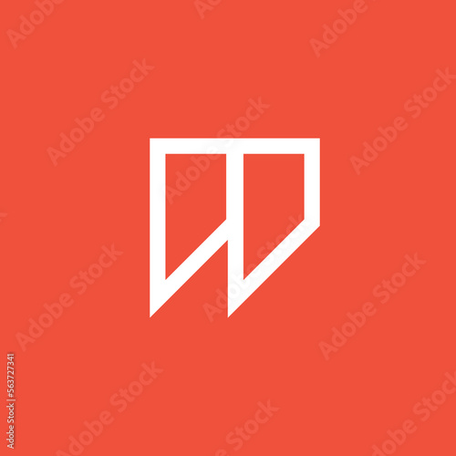 double quote or comma sign logo with sharp, sharp angles, orange background