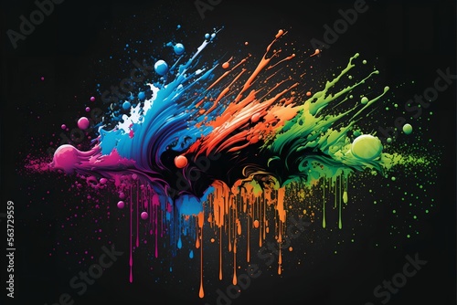 Multicolor splash of paint