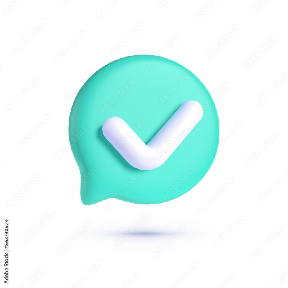 3d check mark for web background design. Check mark 3d. 3d button on white backdrop. Isolated vector illustration 3d check mark for web background design. Check mark 3d. 3d button on white backdrop. Isolated vector illustration