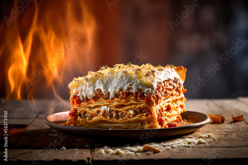 Italian Delight: Delicious homemade lasagna, Generative AI