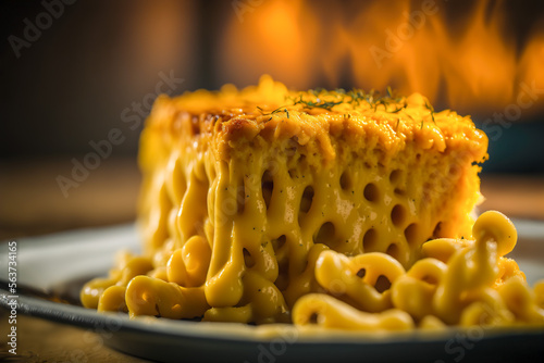 Comfort food: delicious homemade macaroni and cheese, Generative AI