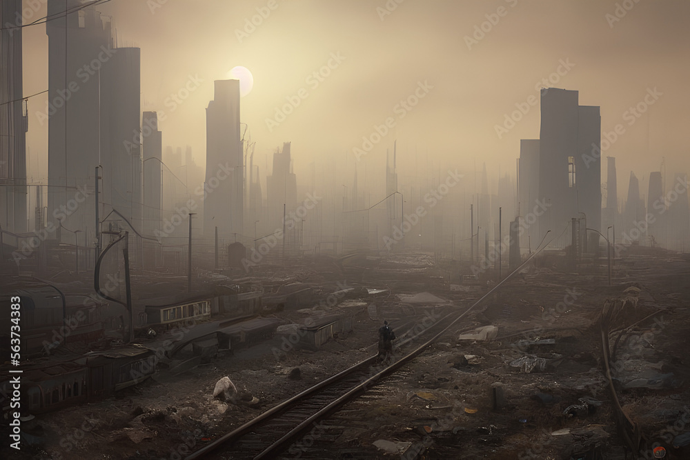 Polluted City In The Future created with Generative AI