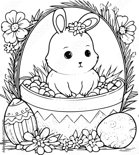 children, coloring, page, easter, earth, climate, change, flowers, bunny, painting, drawing, child, bunny, mother, muttererde, klimawandel, ausmalen, Malbuch, 