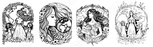 children, coloring, page, easter, earth, climate, change, flowers, bunny, painting, drawing, child, bunny, mother, muttererde, klimawandel, ausmalen, Malbuch, 