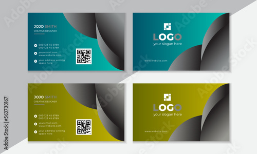 Modern creative business card design . Horizontal simple clean template vector with curve symbol element