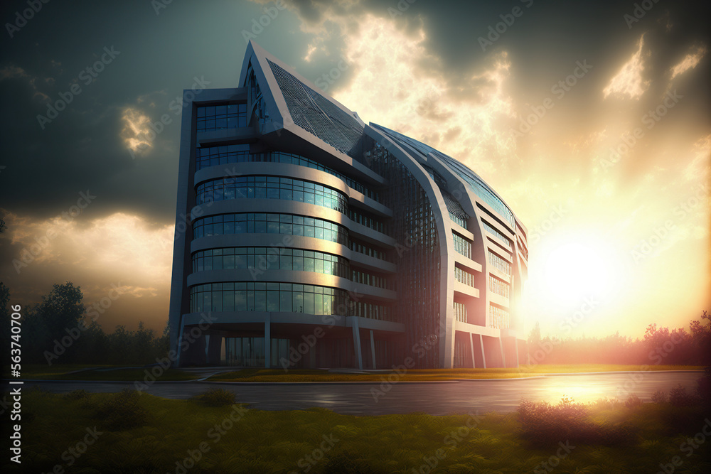 Fototapeta premium ecofriendly modern single building