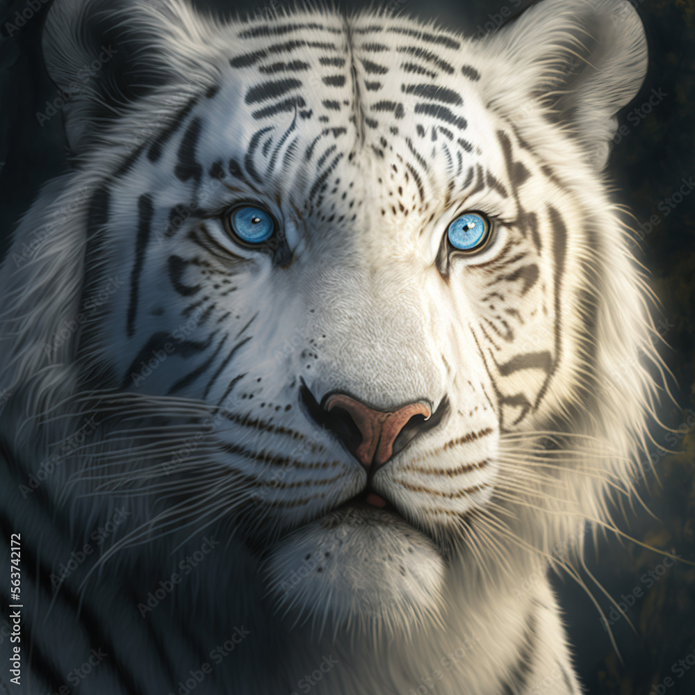 Naklejka premium white bengal tiger