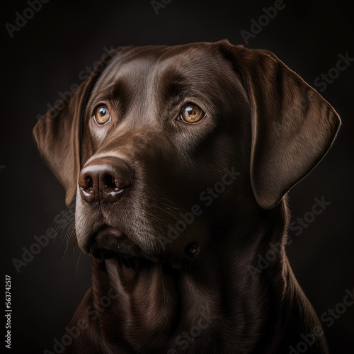Chocolate Brown Labrador Portrait © simon