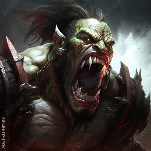 World of Warcraft Orc Screaming Feral Imposing photo