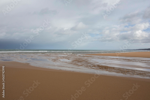 View of the English Channel at Omaha Beach in Normandy, France