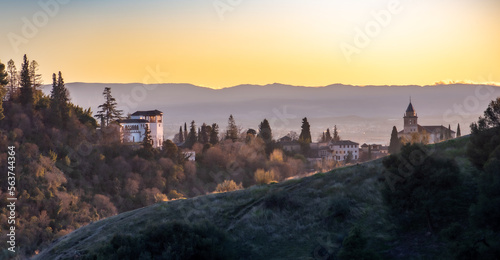Alhambra palace in Granada, Spain - taken during January sunset 2023