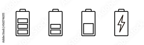 Battery icon vector for web and mobile app. battery charging sign and symbol. battery charge level © Lunaraa