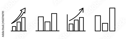 Growing graph Icon vector for web and mobile app. Chart sign and symbol. diagram icon