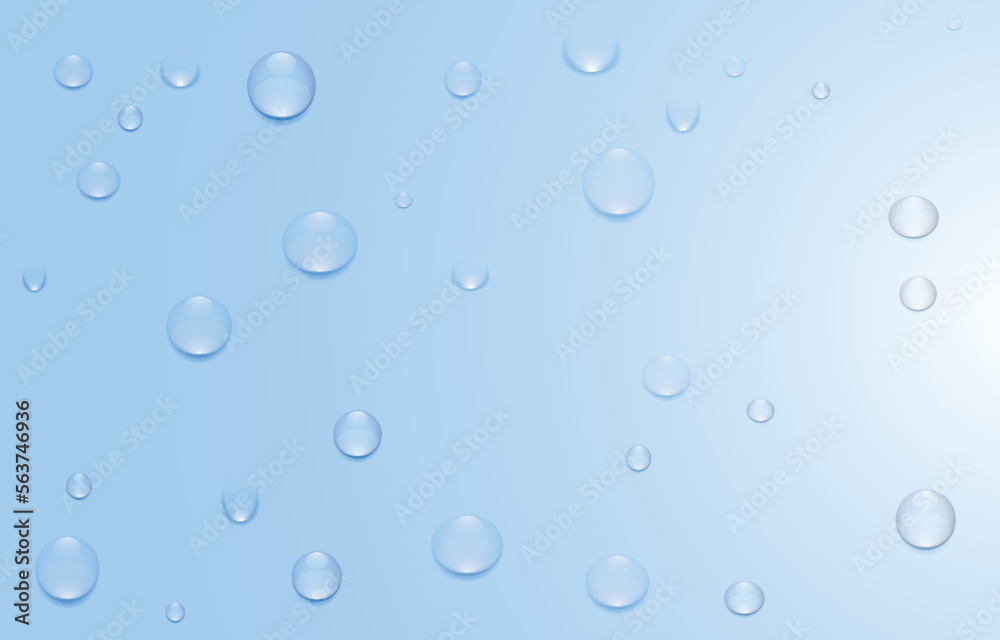 water drops on blue background