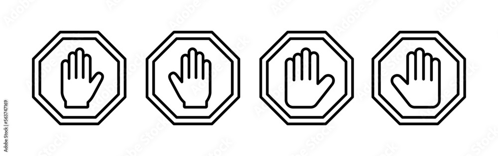 Stop icon vector for web and mobile app. stop road sign. hand stop sign and symbol. Do not enter stop red sign with hand Stop icon vector for web and mobile app. stop road sign. hand stop sign and symbol. Do not enter stop red sign with hand
