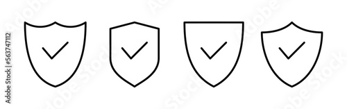 Shield check mark icon vector for web and mobile app. Protection approve sign. Insurance icon