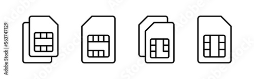 Sim card icon vector for web and mobile app. dual sim card sign and symbol