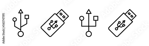 Usb icon vector for web and mobile app. Flash disk sign and symbol. flash drive sign.