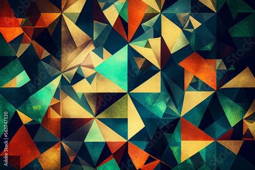 Abstract colorful geometric background. Generative AI.