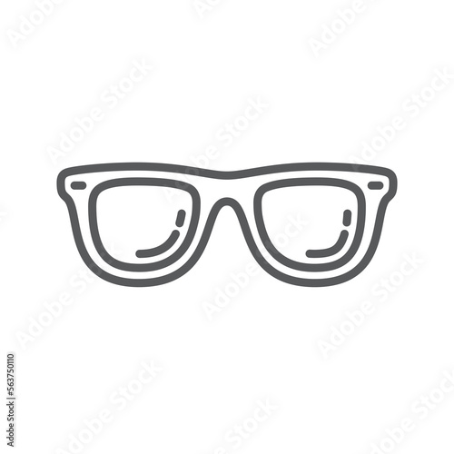 Sunglasses line icon. Minimalist black icon isolated on white background.