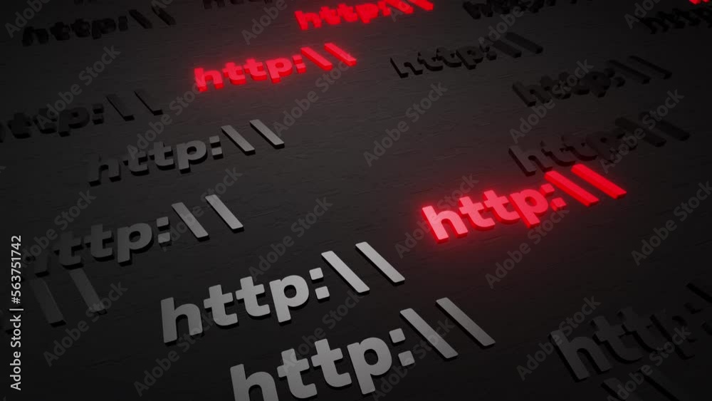 Http symbol sign on black background 3d render. Hypertext transfer protocol secure web 3