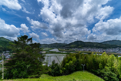 View of a local town from hill in Saga prefecture, JAPAN.