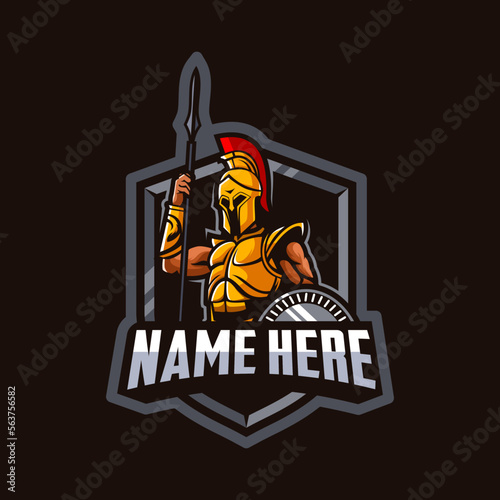 Spartan knight warrior character mascot logo