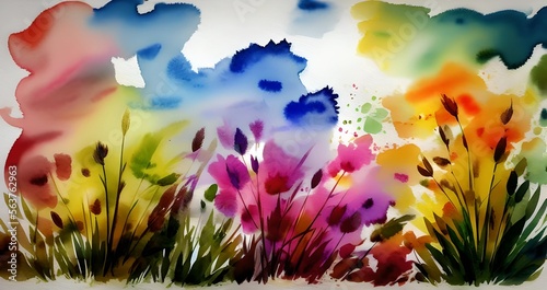 abstract colorful watercolo...