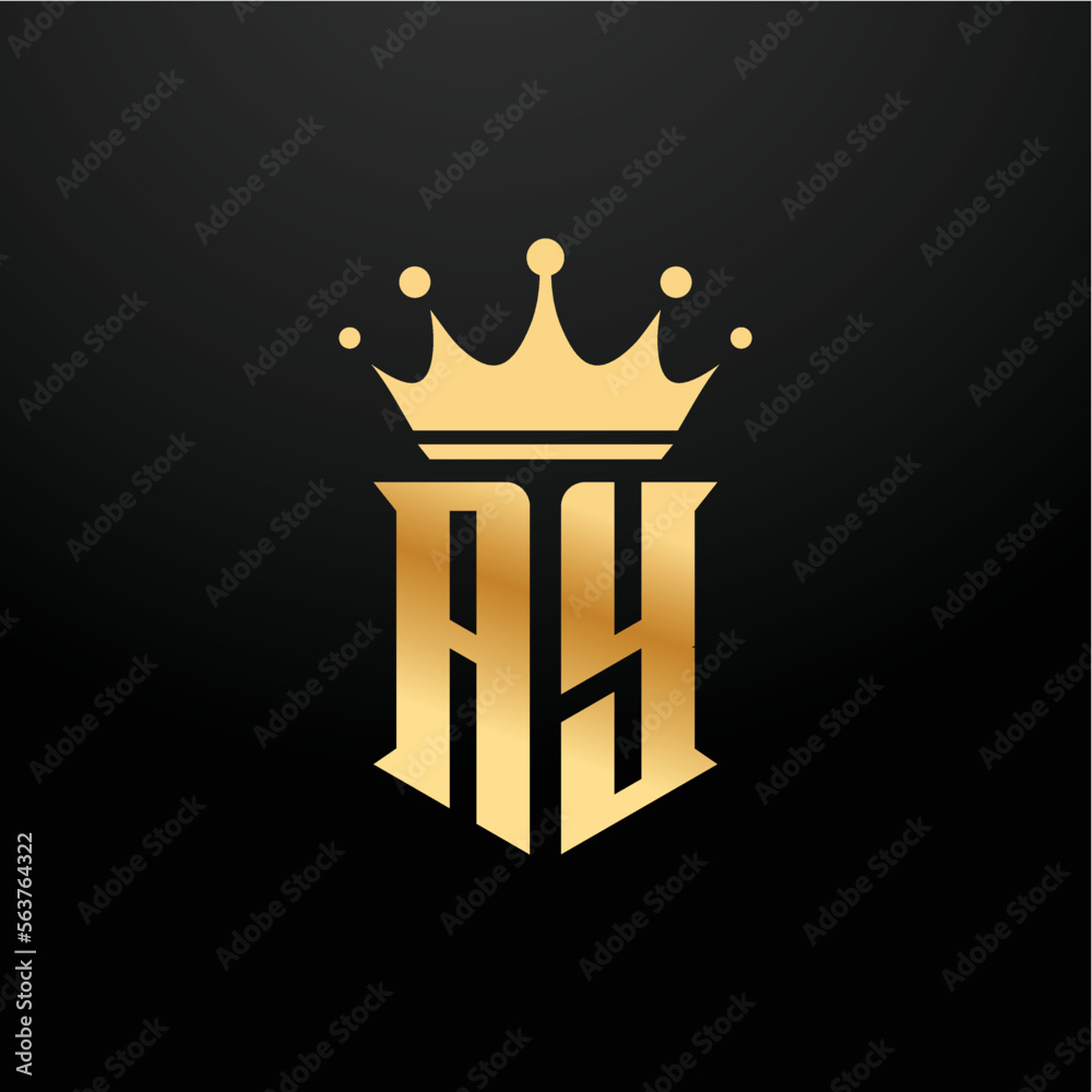 Ay Lettering elegant initial AY letter with crown logo vector Creative Lettering ...
