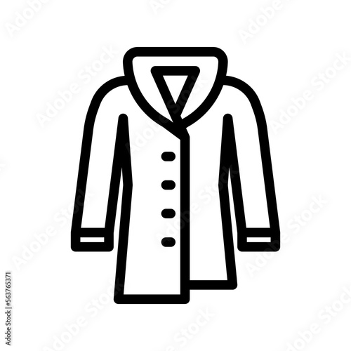 Coat jacket icon with outline style vector | Winter clothes icon | Jacket