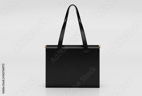 black woman boxy bag 3d illustration minimal rendering on white background.