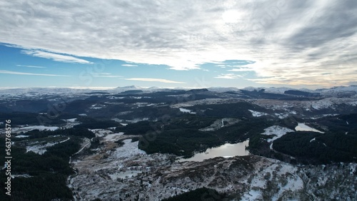 Snowdonia, Wales (UK), Winter 2023. Aerial landscapes of snow and mountains. © Patrick O’Neill