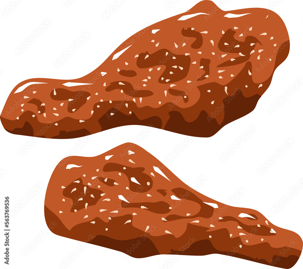 korean fried chicken png graphic clipart design Stock Illustration