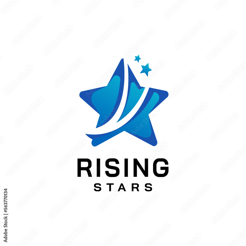Rising stars vector icon logo design
