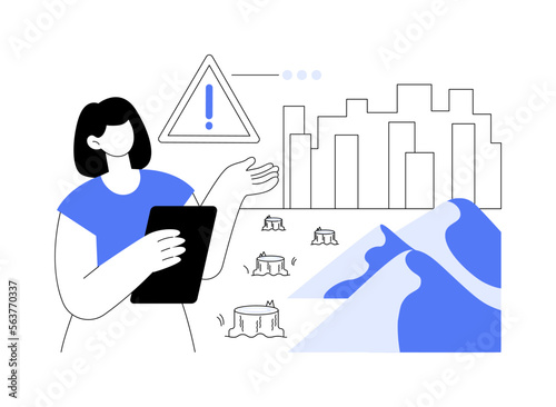 Desertification abstract concept vector illustration.