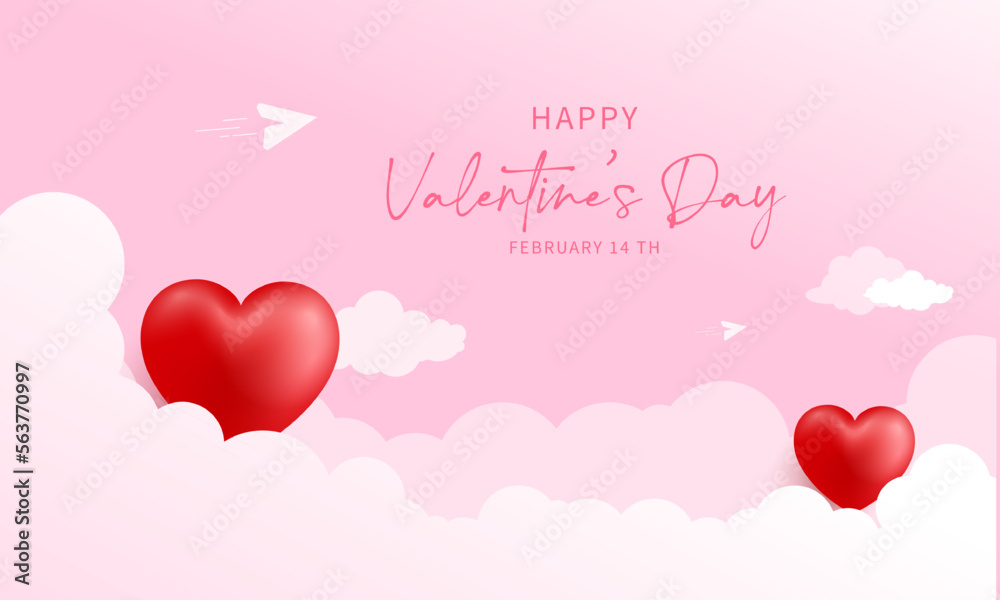 Vector happy valentines day background pink color
