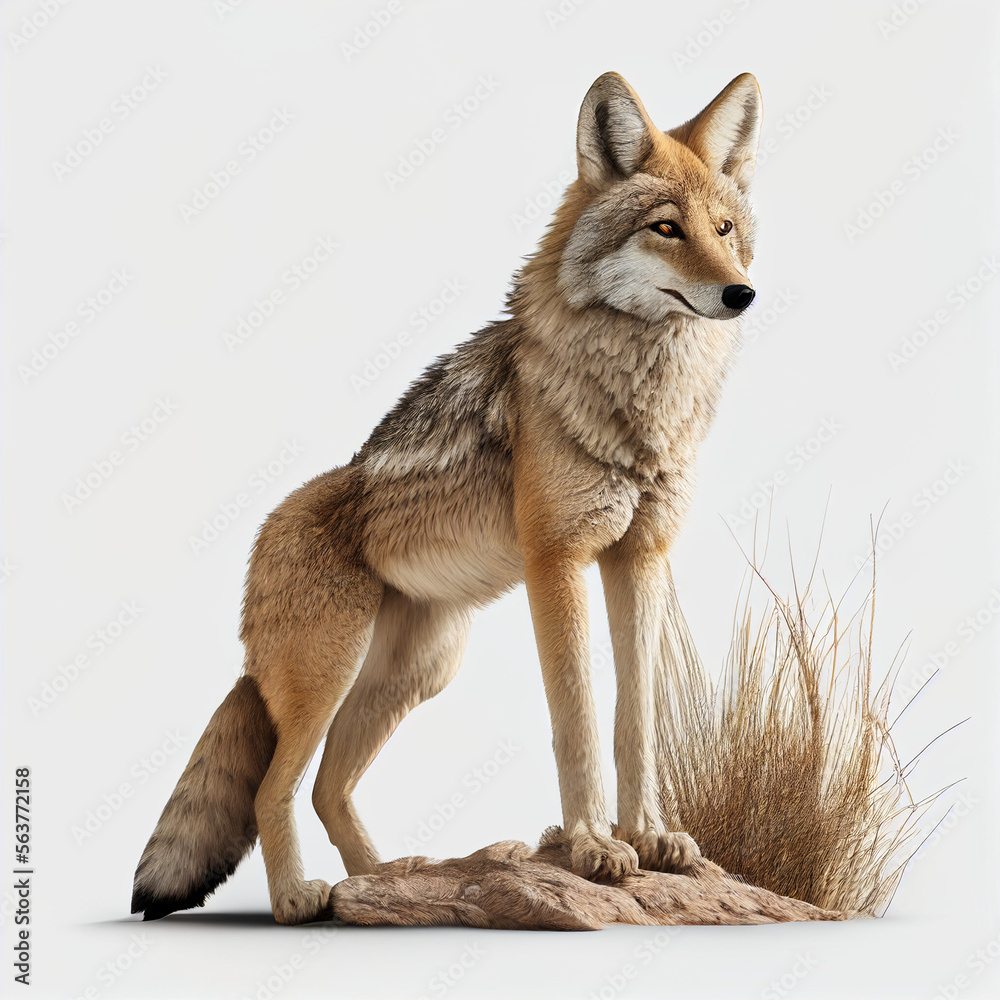Coyote full body image with white background ultra realistic



