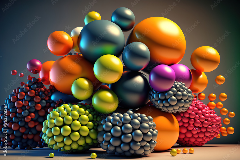 abstract pile of balls. Generative AI abstract pile of balls. Generative AI