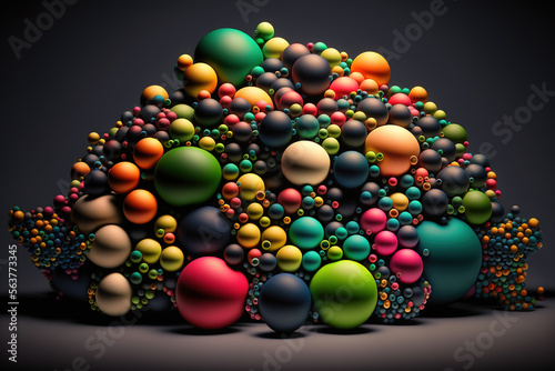 abstract pile of balls. Generative AI
