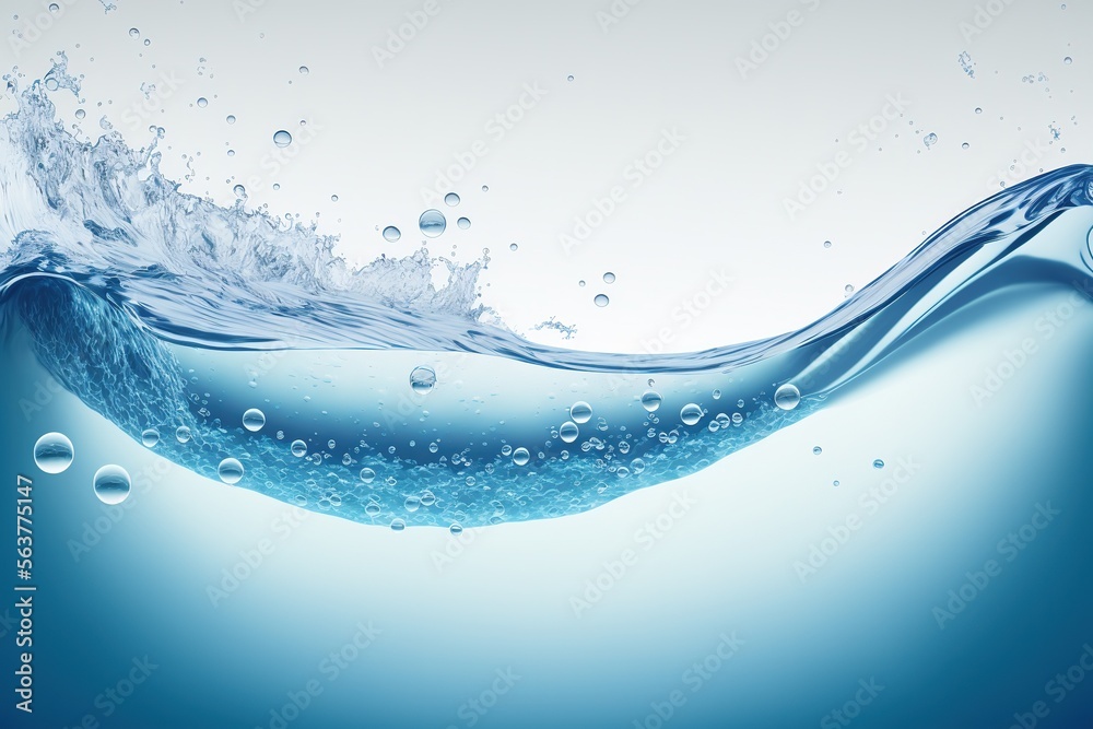 Clear clean water with splashes and bubbles Clear clean water with splashes and bubbles